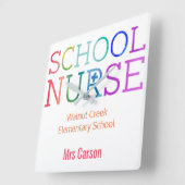 Gepersonaliseerde school voor verpleegkundigen vierkante klok (Hoek)