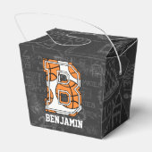 Gepersonaliseerde schoolbord basketbal letter B Bedankdoosjes (Achterkant)