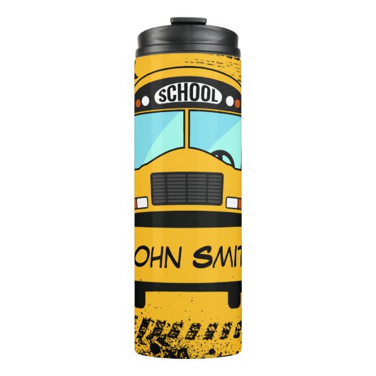 Gepersonaliseerde schoolbus Thermal Tumbler Thermosbeker (Voorkant)