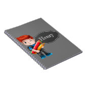 Gepersonaliseerde schooljongen notitieboek (Rechterzijde)
