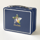 Gepersonaliseerde schoollunchbox met foto en naam (Achterkant)