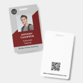 Gepersonaliseerde schoolpersoneel naam foto titel badge (Voor- en achterkant)