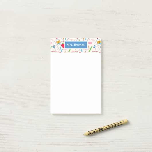 Gepersonaliseerde schoolpost IT-Notitieblok Post-it® Notes (Op bureau)