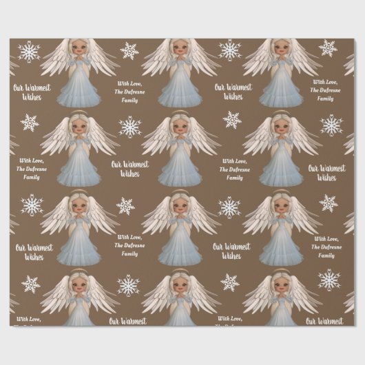 Gepersonaliseerde schoonheidengel cadeaupapier (Vlak)