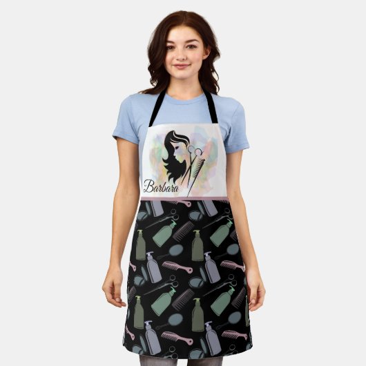 Gepersonaliseerde schoonheidsspecialisten schort (Gedragen)