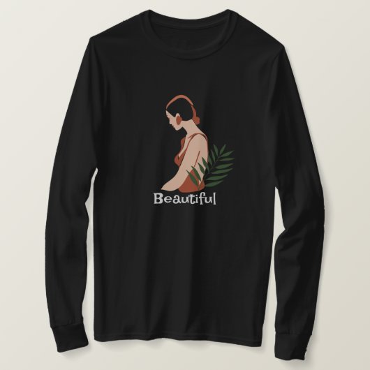 Gepersonaliseerde schoonheidsvrouw in de vijver zw t-shirt (Design voorkant)