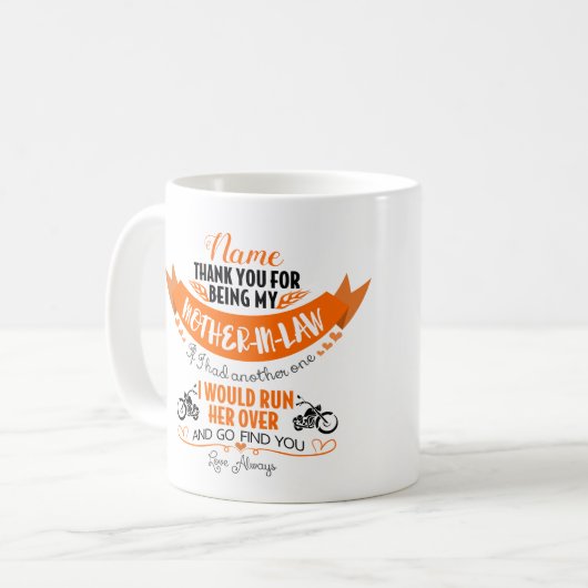 Gepersonaliseerde schoonmoeder-in-wet Mok (Voorkant links)
