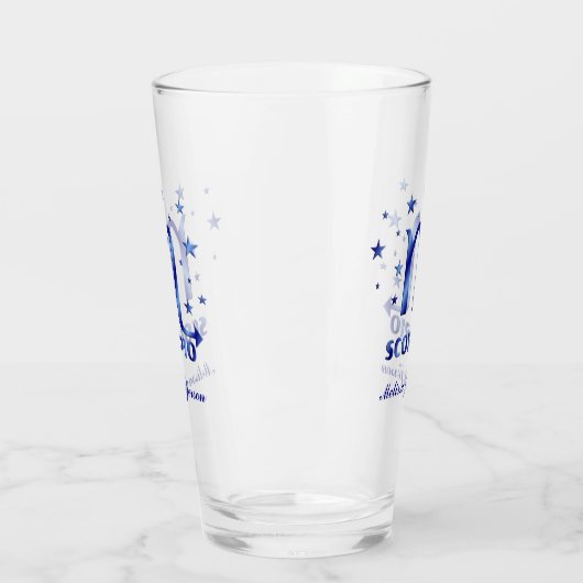 Gepersonaliseerde Schorpioen symbool 16 oz glas (Links)