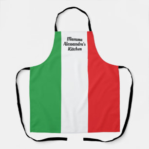 Gepersonaliseerde schort met Italiaanse vlag van I