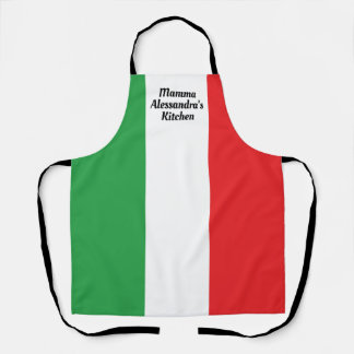 Gepersonaliseerde schort met Italiaanse vlag van I