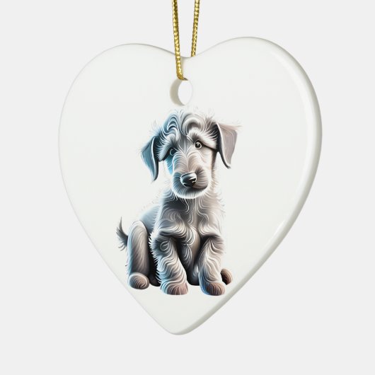Gepersonaliseerde Schotse Deerhound Puppy Keramisch Ornament (Links)