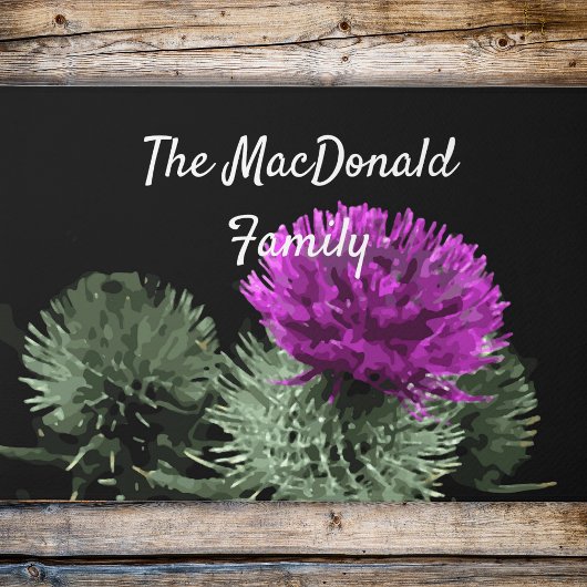 Gepersonaliseerde Schotse distel familie Deurmat