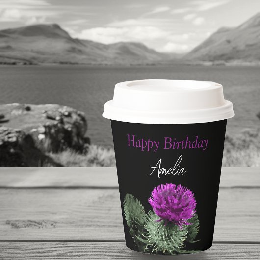 Gepersonaliseerde Schotse distel verjaardag Papieren Bekers