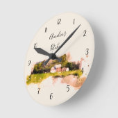 Gepersonaliseerde Schotse Farmhouse Kitchen Ronde Klok (Hoek)
