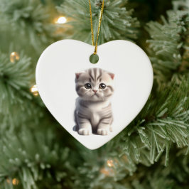 Gepersonaliseerde Schotse Fold Kitten Keramisch Ornament