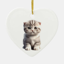 Gepersonaliseerde Schotse Fold Kitten Keramisch Ornament