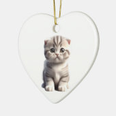 Gepersonaliseerde Schotse Fold Kitten Keramisch Ornament (Links)