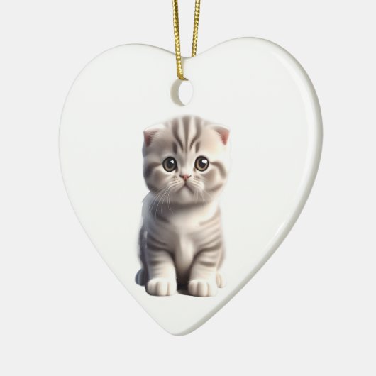 Gepersonaliseerde Schotse Fold Kitten Keramisch Ornament (Links)