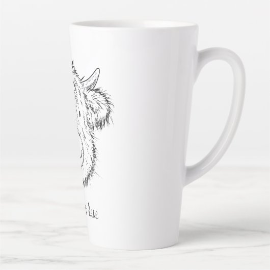 Gepersonaliseerde Schotse Hoogland Koe Schetsportr Latte Mok (Rechts)