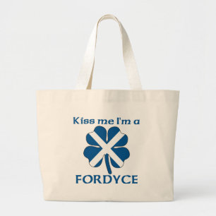 Gepersonaliseerde Schotse kus Ik ben Fordyce Grote Tote Bag
