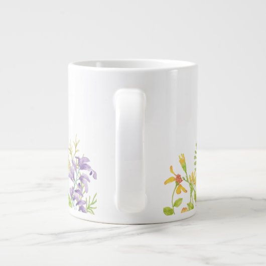 Gepersonaliseerde Schotse mok voor koffie, tuinblo (Achterkant)