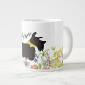 Gepersonaliseerde Schotse mok voor koffie, tuinblo (Voorkant rechts)