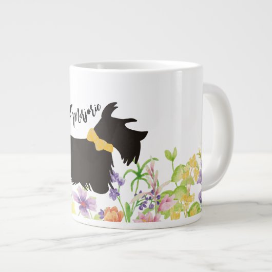 Gepersonaliseerde Schotse mok voor koffie, tuinblo (Voorkant rechts)