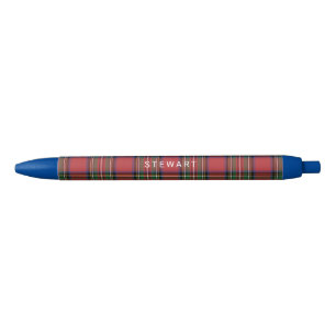 Gepersonaliseerde Schotse Plaid Rood en Groen Stew Zwarte Inkt Pen