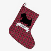 Gepersonaliseerde Schotse Terrier Kerstkous Grote Kerstsok (Voorkant (Hangend))