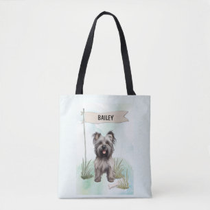 Gepersonaliseerde Schotse Terrier-waterverf Honden Tote Bag
