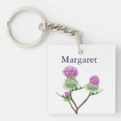 Gepersonaliseerde Schotse Thistle Sleutelhanger (voorkant)
