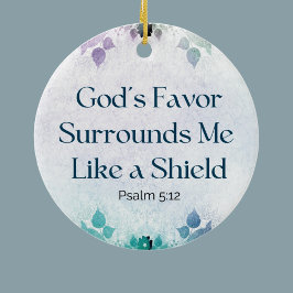 Gepersonaliseerde Schrift Psalm 5:12 Gods gunst Keramisch Ornament