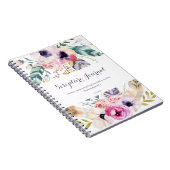 Gepersonaliseerde Schriftdagboek Waterverf Flowers Notitieboek (Rechterzijde)
