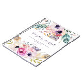 Gepersonaliseerde Schriftdagboek Waterverf Flowers Notitieboek (Linkerzijde)