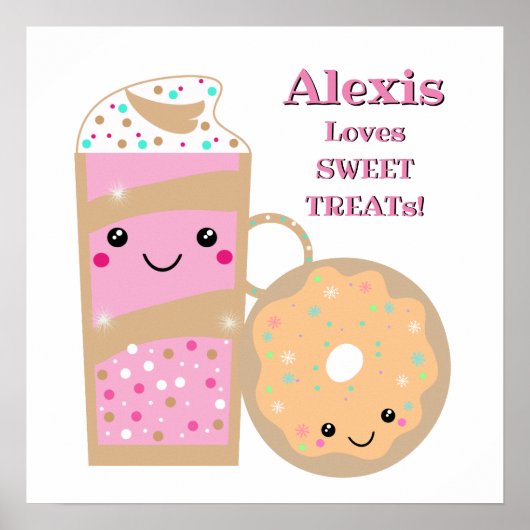 Gepersonaliseerde schud- en donutsnoepbehandelinge poster (Voorkant)