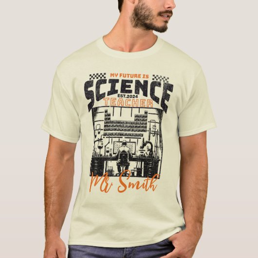 Gepersonaliseerde Science Teacher Shirt Afstuderen (Voorkant)