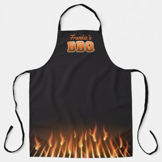 Gepersonaliseerde Scorchin BBQ Grillmaster Barbecu Schort (Voorkant)
