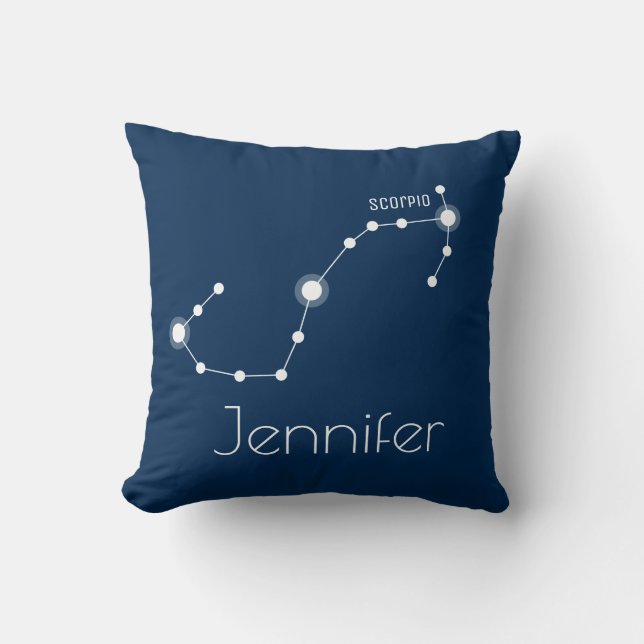 Gepersonaliseerde Scorpio Zodiac Constellation Kussen (Voorkant)
