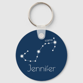 Gepersonaliseerde Scorpio Zodiac Constellation Sleutelhanger
