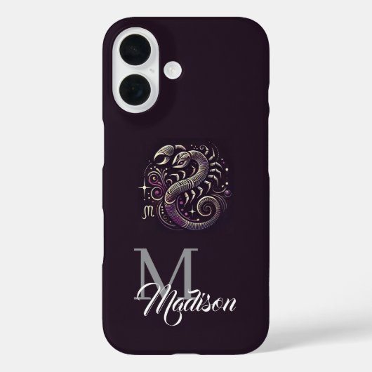 Gepersonaliseerde Scorpio Zodiac iPhone Case (Achterkant)