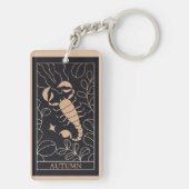 Gepersonaliseerde Scorpio Zodiac Sign Trendy Acryl Sleutelhanger (achterkant)