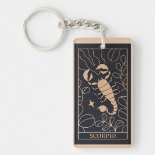 Gepersonaliseerde Scorpio Zodiac Sign Trendy Acryl Sleutelhanger