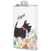 Gepersonaliseerde Scottie dog Flask, roze scottie  Heupfles (Links)