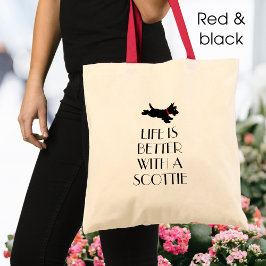 Gepersonaliseerde Scottie Dog Red Collar Tote Bag