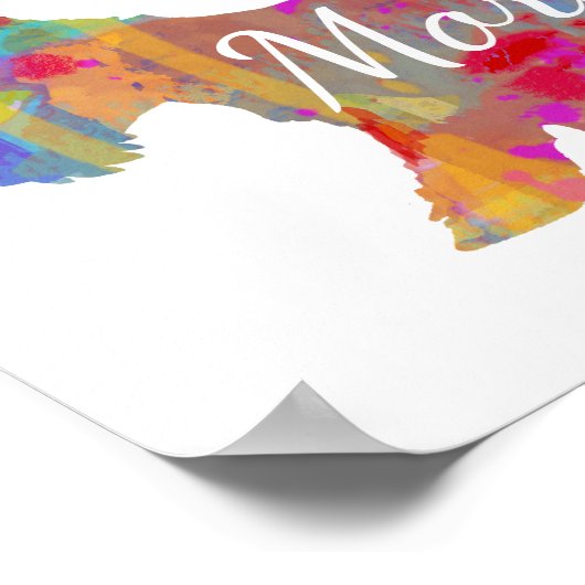 Gepersonaliseerde Scottish Terrier Scottie Art Pri Poster (Hoek)