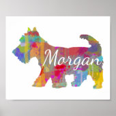 Gepersonaliseerde Scottish Terrier Scottie Art Pri Poster (Voorkant)