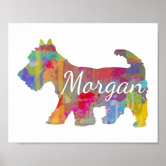 Gepersonaliseerde Scottish Terrier Scottie Art Pri Poster (Voorkant)