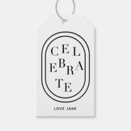 Gepersonaliseerde Scrambled "vier" cadeau label Cadeaulabel