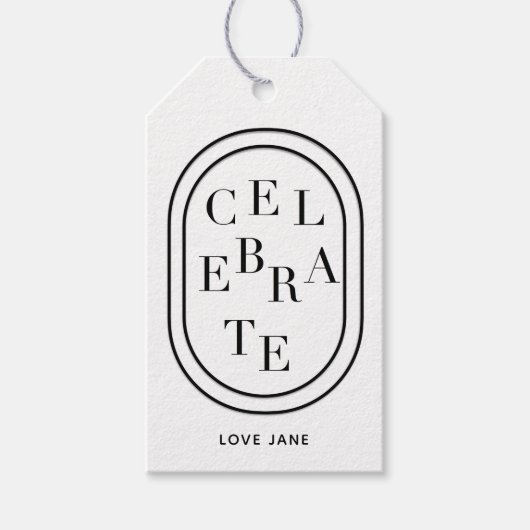 Gepersonaliseerde Scrambled "vier" cadeau label Cadeaulabel (Voorkant)