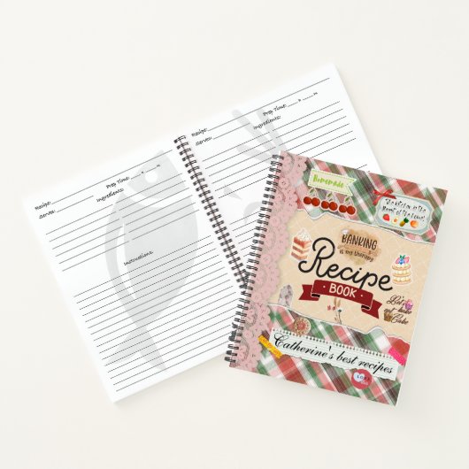 Gepersonaliseerde Scrapbooking Collage Stijl Recep Notitieboek (Binnen)